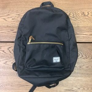 Herschel Co Black Backpack w/ Gold Zipper